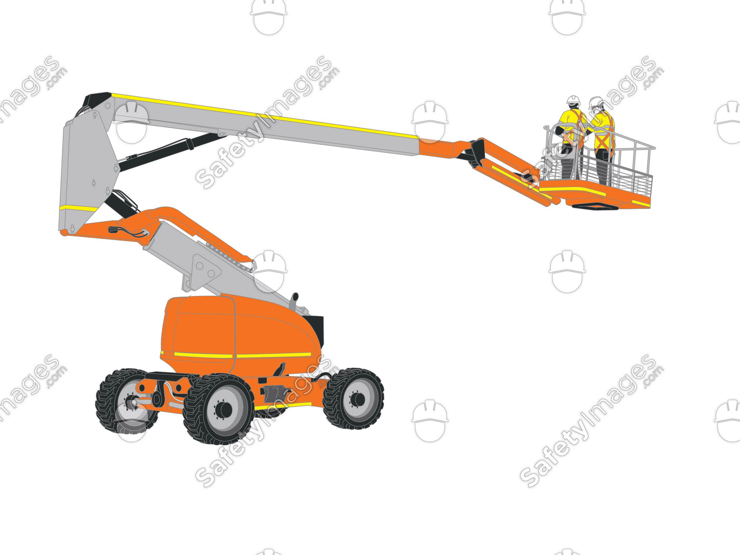 EWP Boom Lift with Two Workers