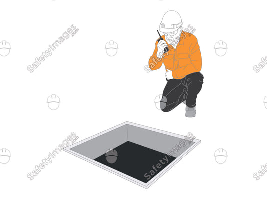 Confined Space Attendant Kneeling Radio