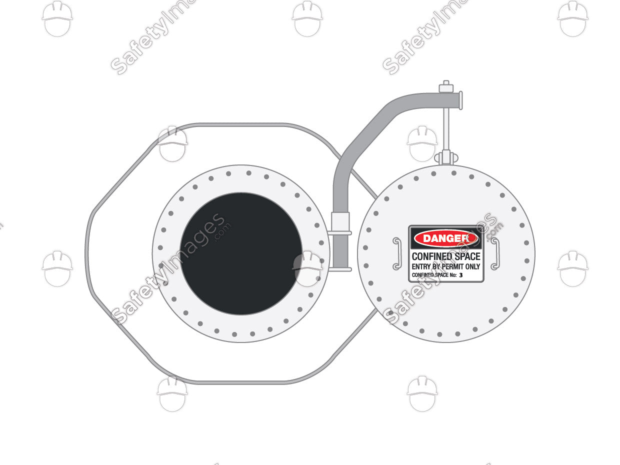 Confined Space Swing Hatch with Danger Sign