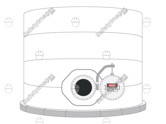 Confined Space Entry White Tank Hatch Open