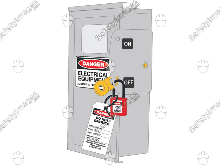 Electrical Load Tag Electrical Isolation Using a Lock and Tag – SafetyImages.com