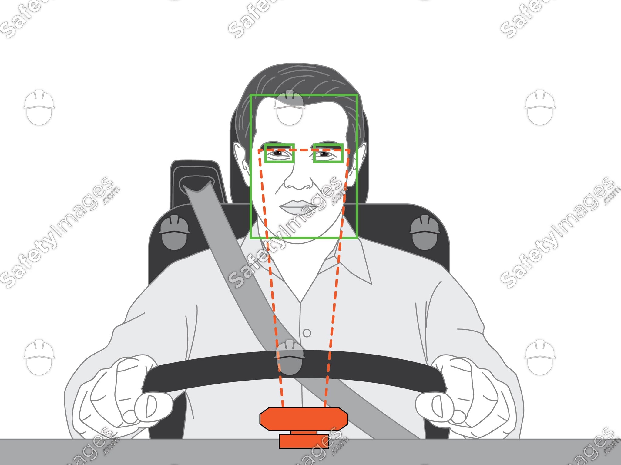 Fatigue Monitoring System Man Driving RHD – SafetyImages.com