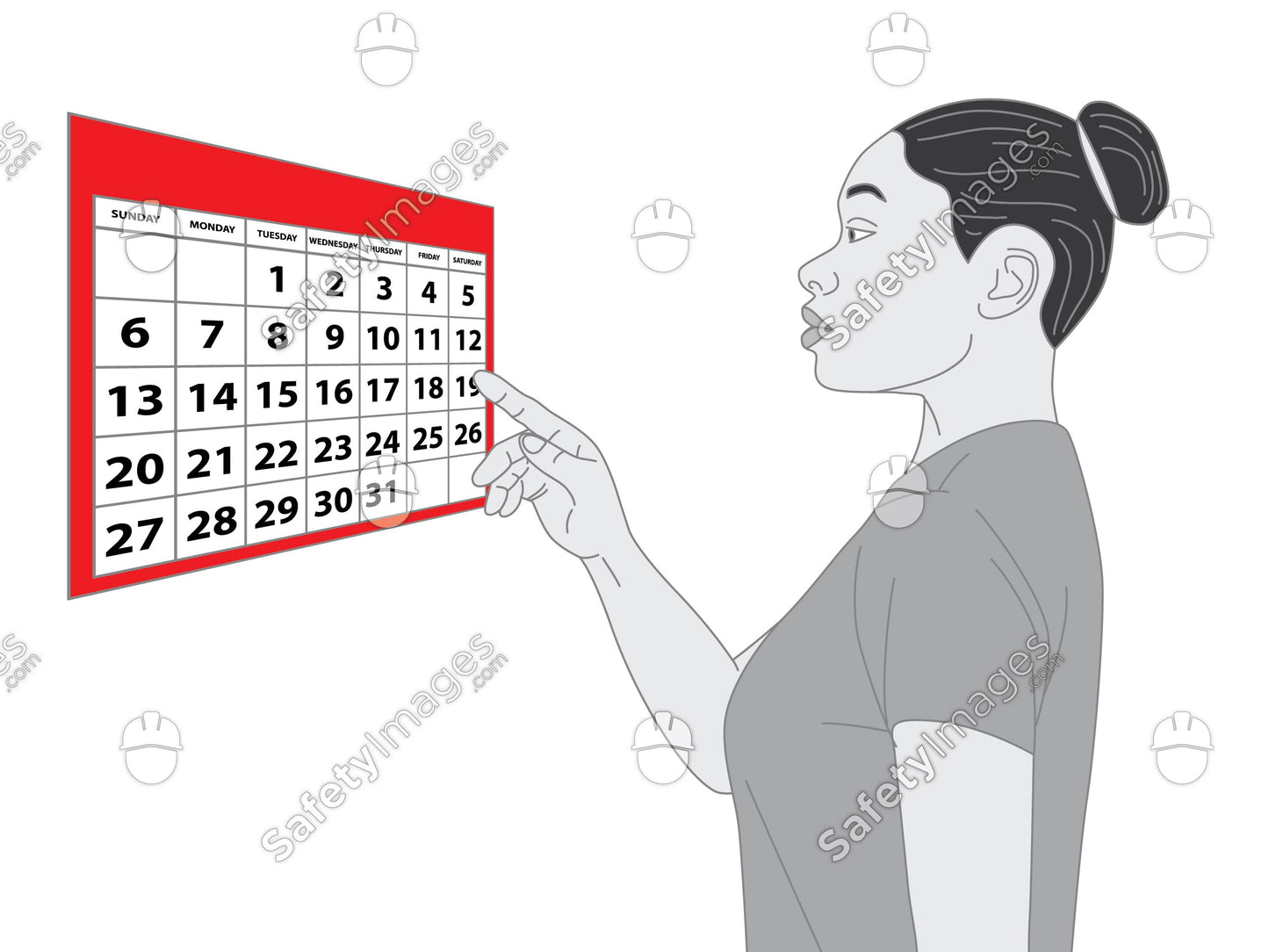 Woman Looking at Roster Calendar