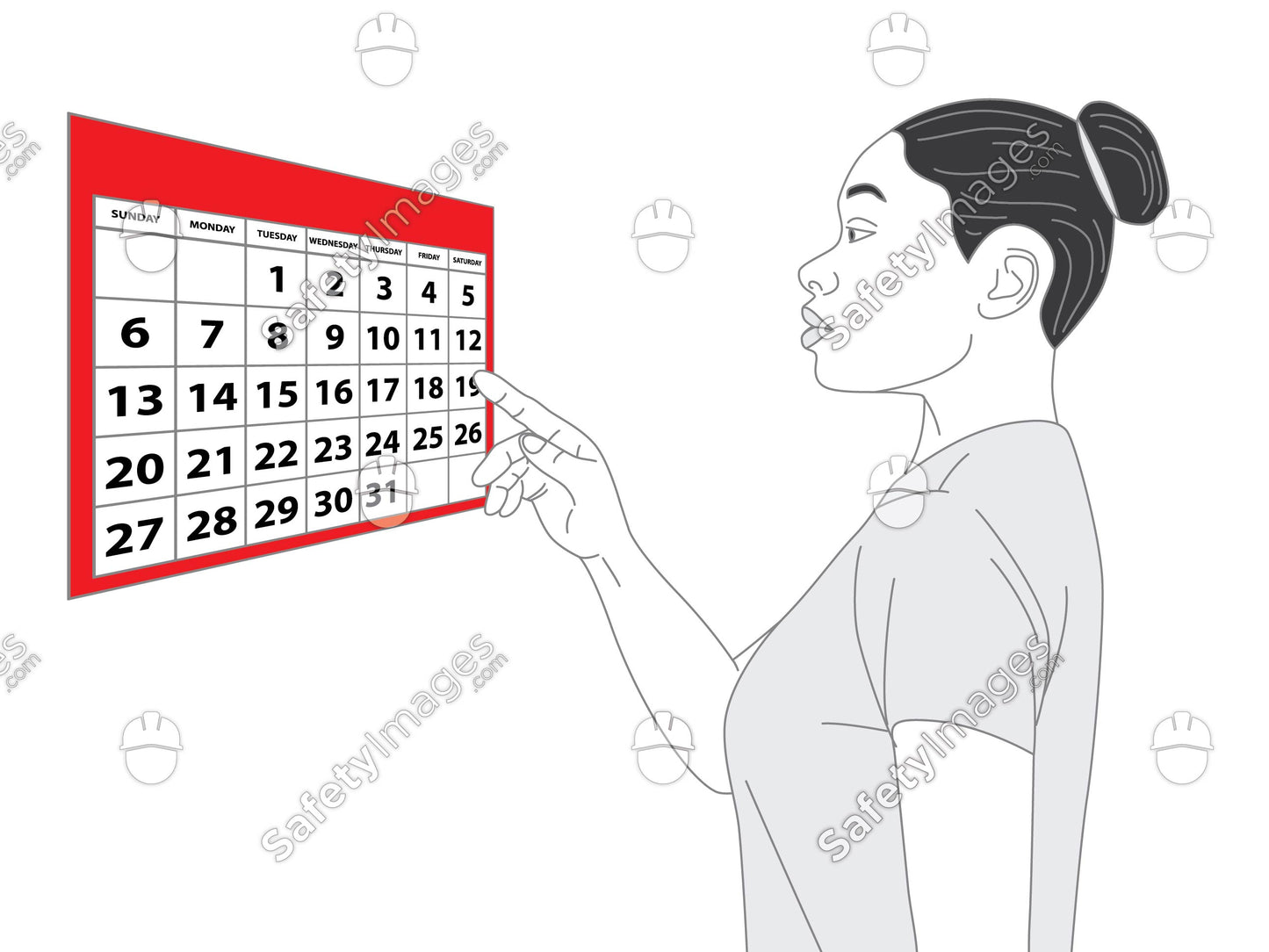 Woman Looking at Roster Calendar V2