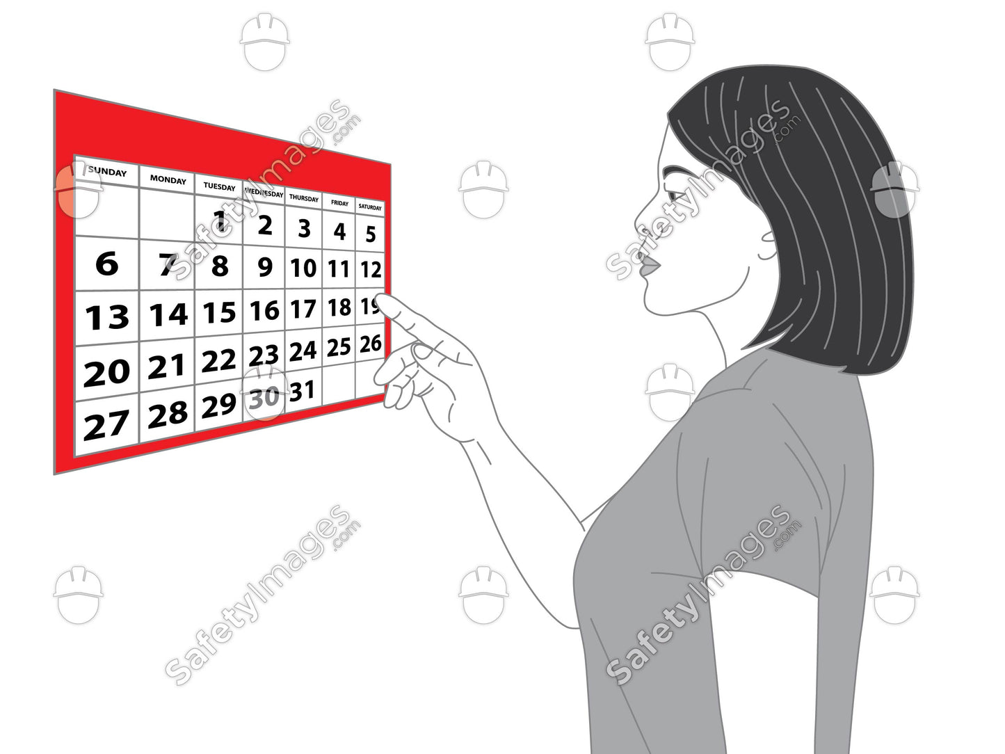 Woman Looking at Roster Calendar V3