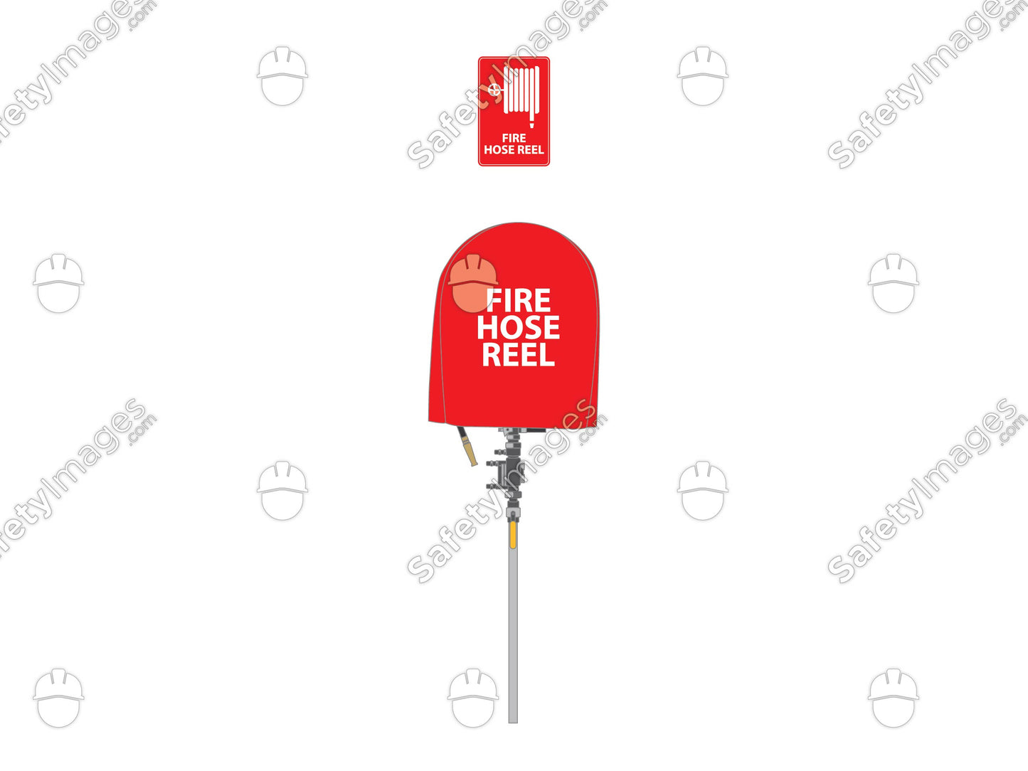 Fire Hose Reel with Cover and Sign AU