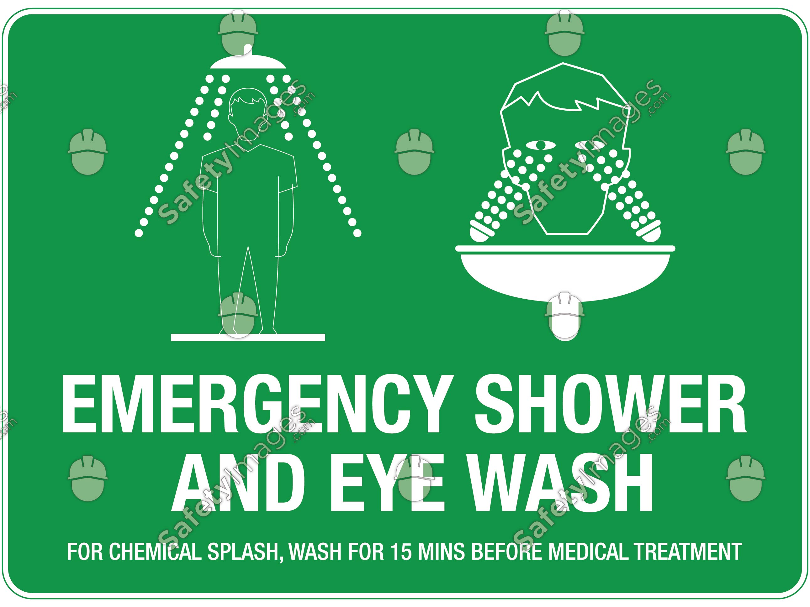 Emergency Shower And Eye Wash Sign SafetyImages emergency-shower-and-eye-wash-sign-safetyimages