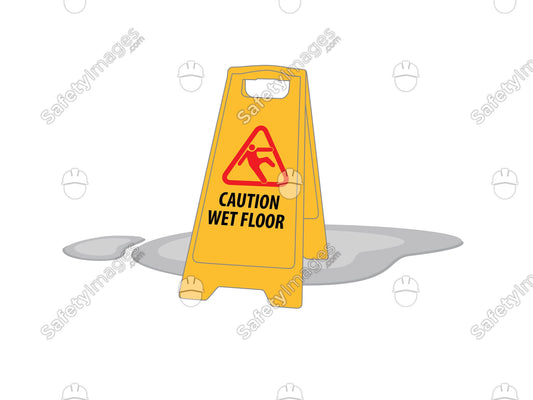 Caution Wet Floor A-Frame Sign with Spill