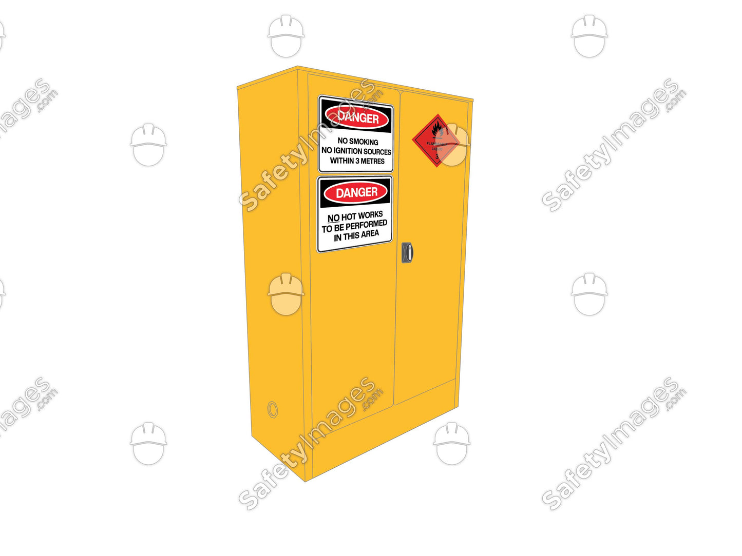 Chemical Cabinet with Danger Signs