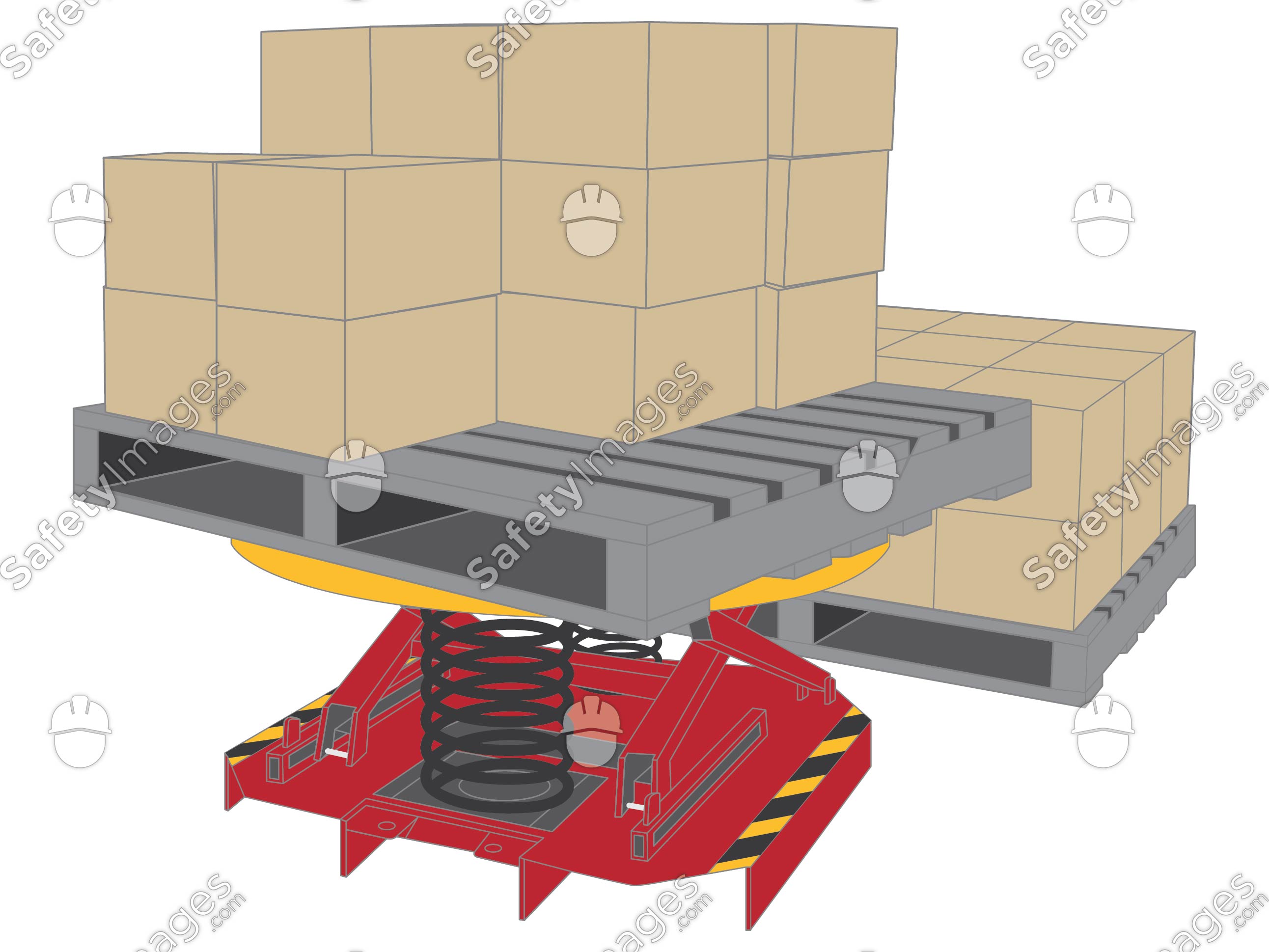 Pallet Raiser with Boxes – SafetyImages.com