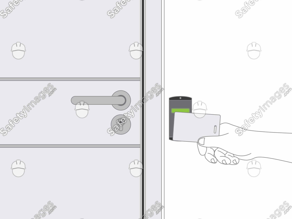 Safe Card Swipe Locked Door and Swipe Card – SafetyImages.com