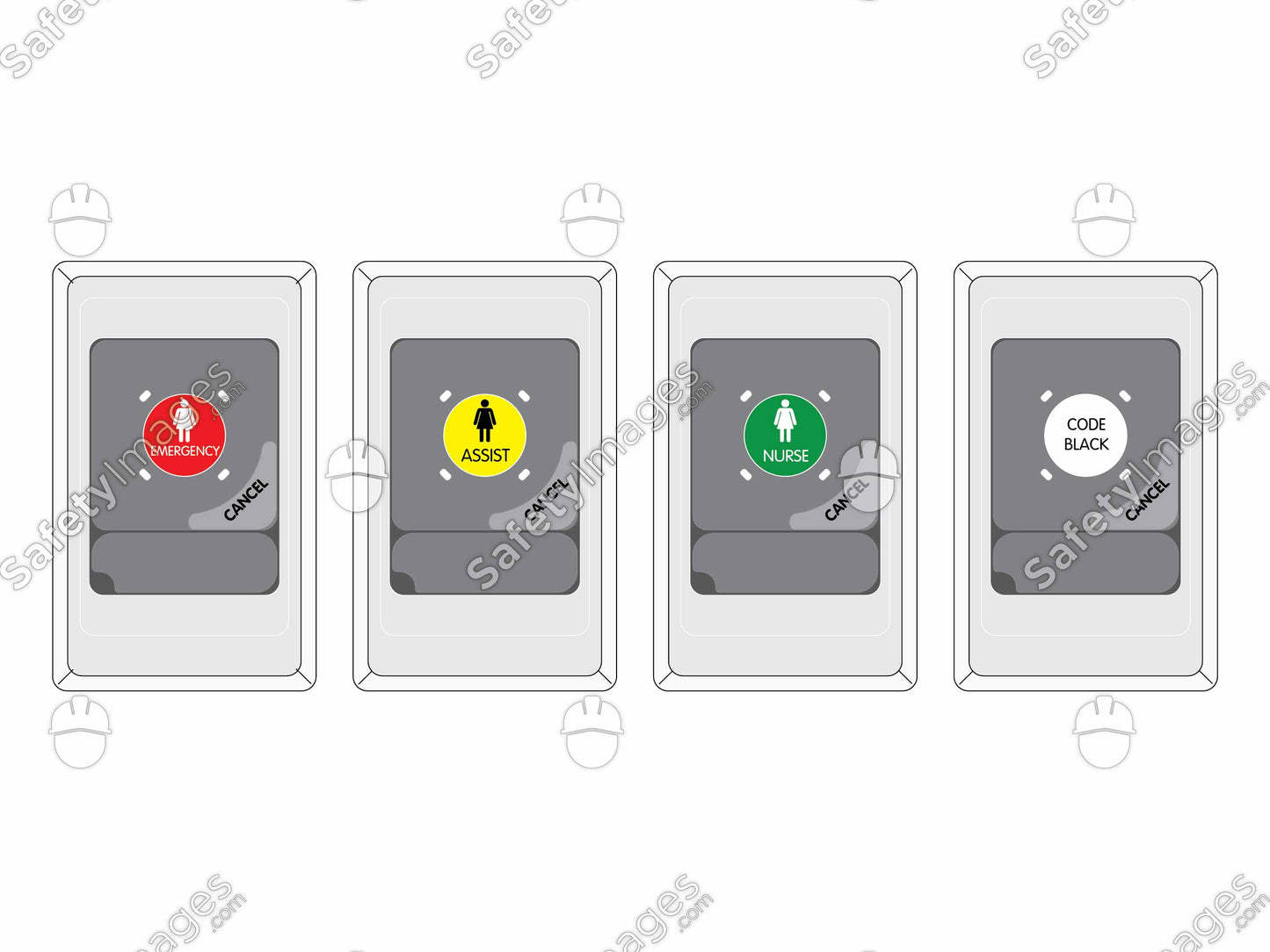 Healthcare Four Emergency Alert Buttons